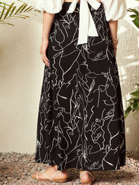 Berrylush Abstract Printed High-Rise A-line Maxi Skirt