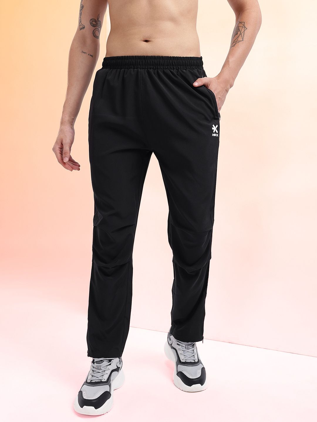 HRX by Hrithik Roshan Men Mid-Rise Rapid-Dry Training Track Pants with Side Slits