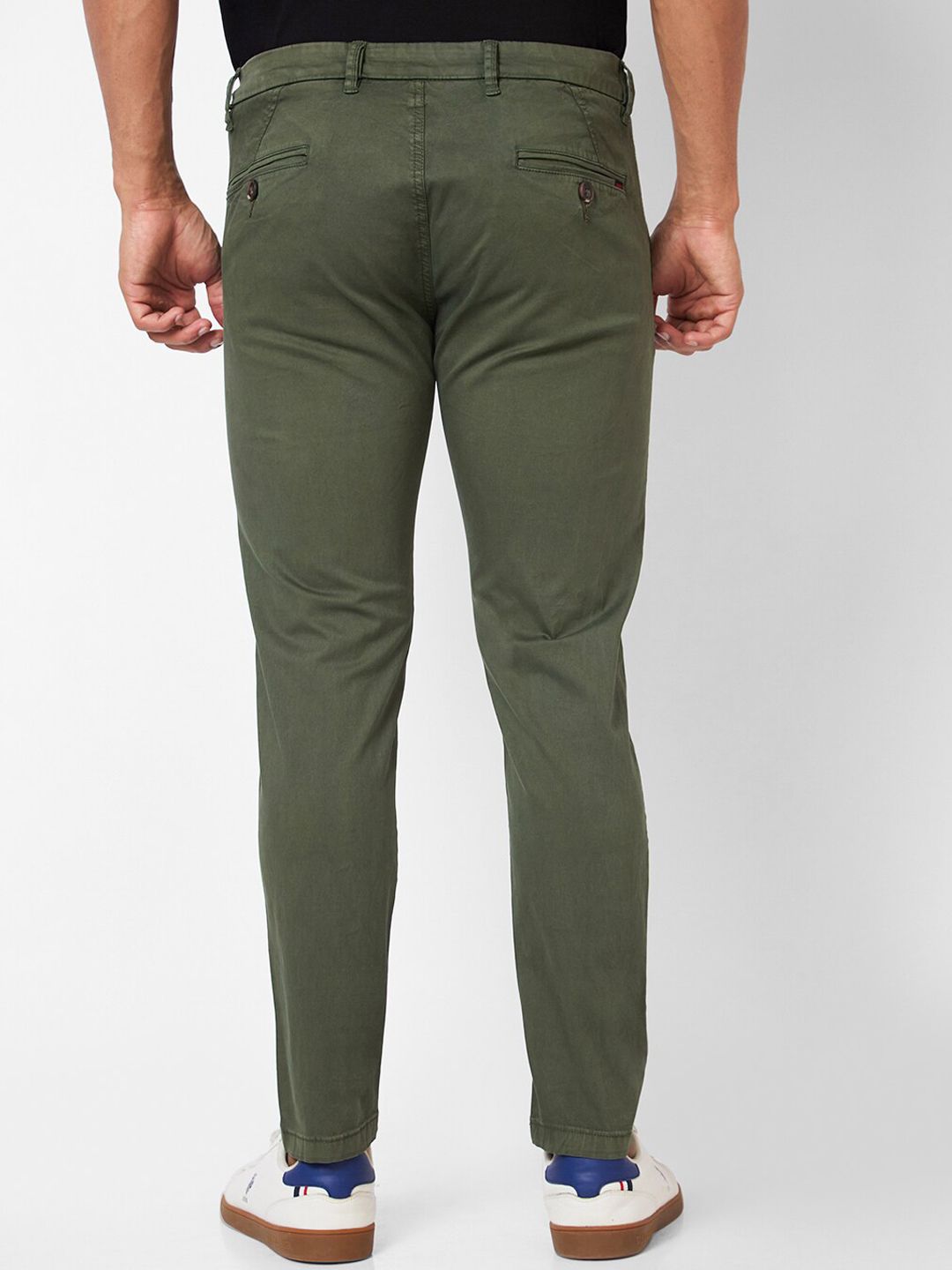 SPYKAR Men Slim Fit Mid Rise Cotton Trousers