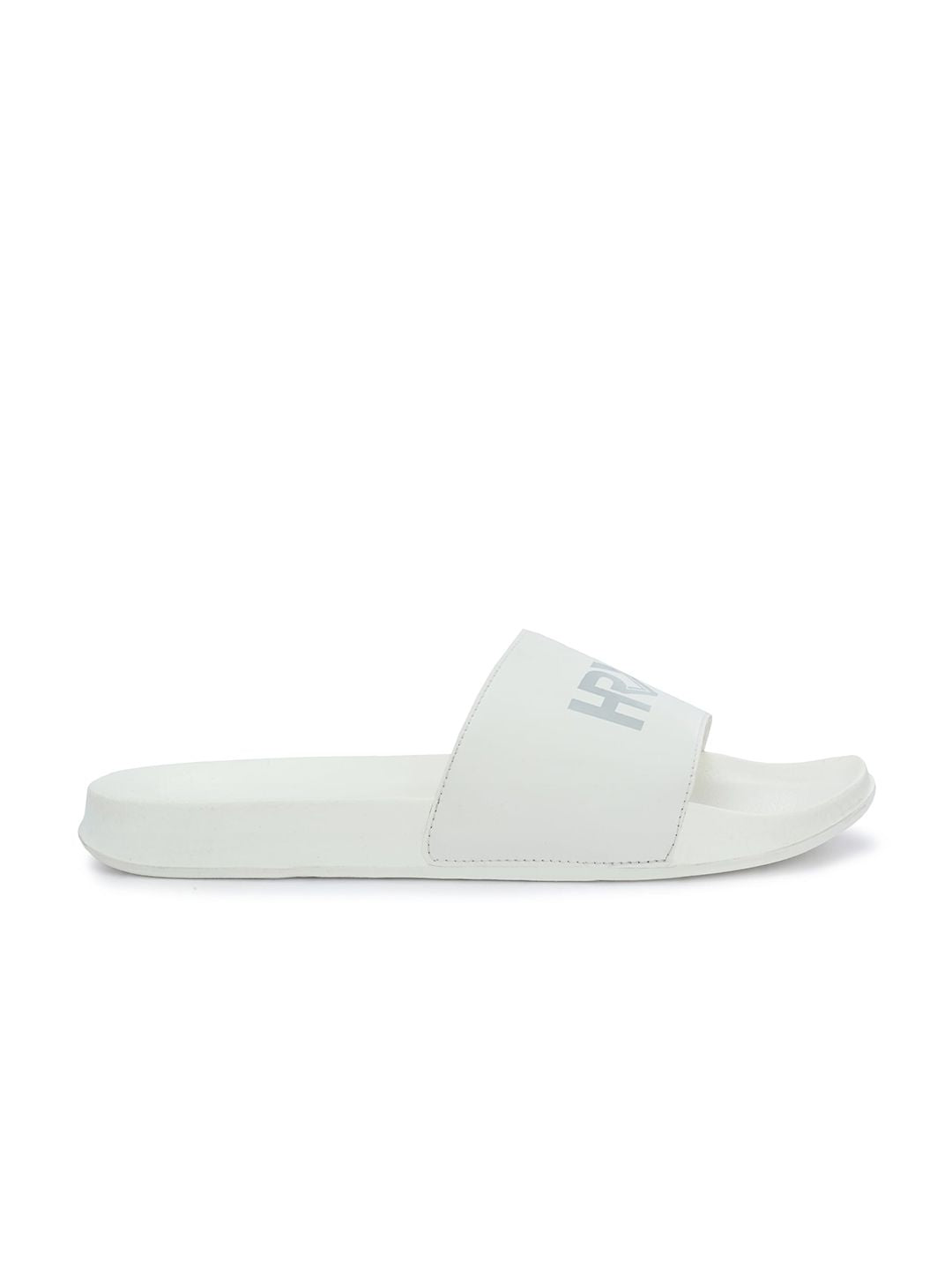HRX by Hrithik Roshan Men White & Grey Brand Logo Printed Sliders