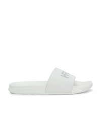 HRX by Hrithik Roshan Men White & Grey Brand Logo Printed Sliders