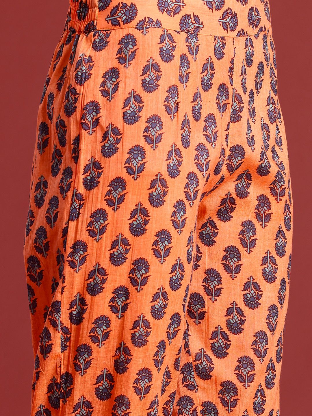Anouk Floral Printed Pure Cotton Kurta dengan Seluar & Dupatta