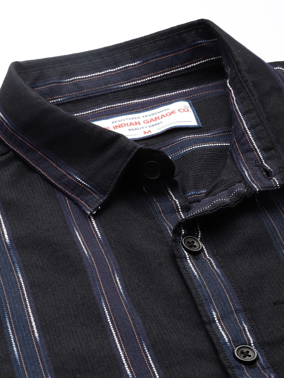 The Indian Garage Co Men Purple Slim Fit Striped Dobby Casual Shirt