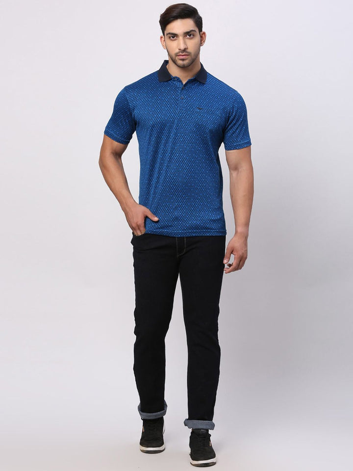 Park Avenue Men High Neck Pockets Slim Fit T-shirt