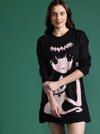 DressBerry Self Design Sweater Dress