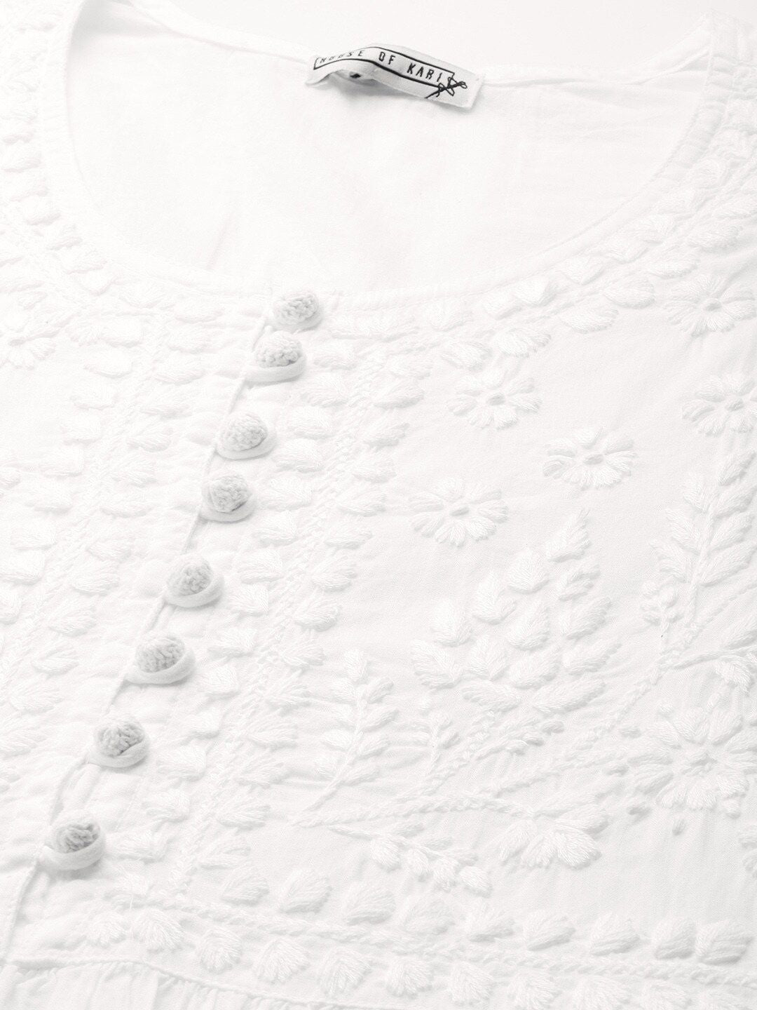 HOUSE OF KARI Embroidered Chikankari A-Line Kurta