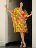 SANSKRUTIHOMES Women Printed Kaftan Cotton Nightdress