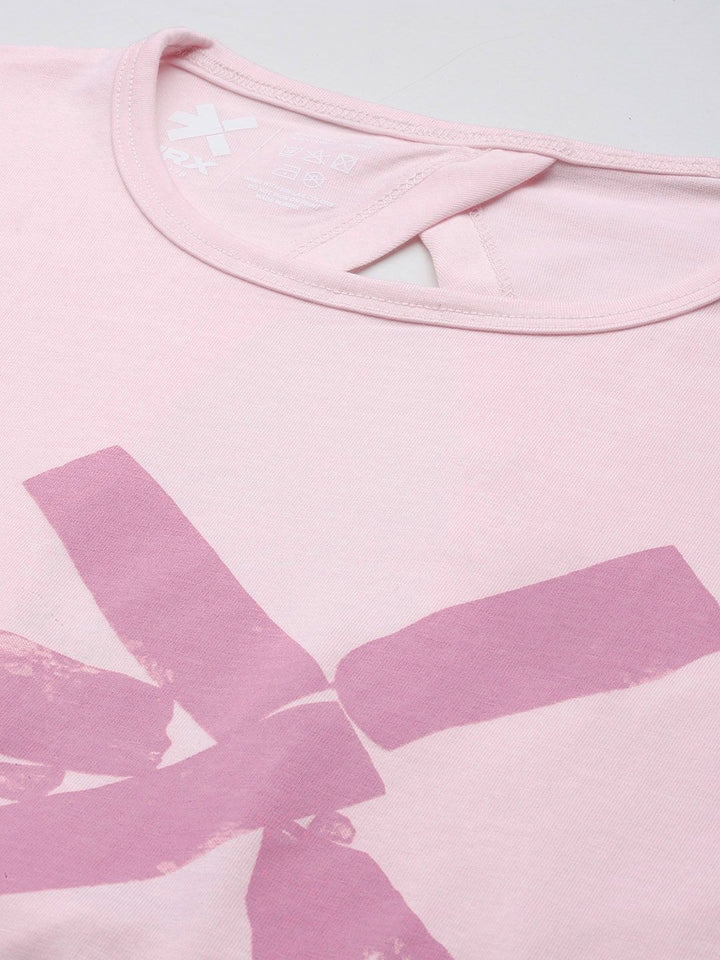 HRX by Hrithik Roshan Printed Cut Out Back Yoga T-shirt