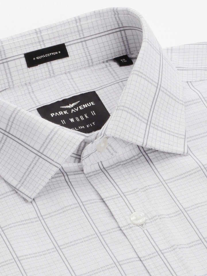 Park Avenue Windowpane Checked Slim Fit Pure Cotton Formal Shirt