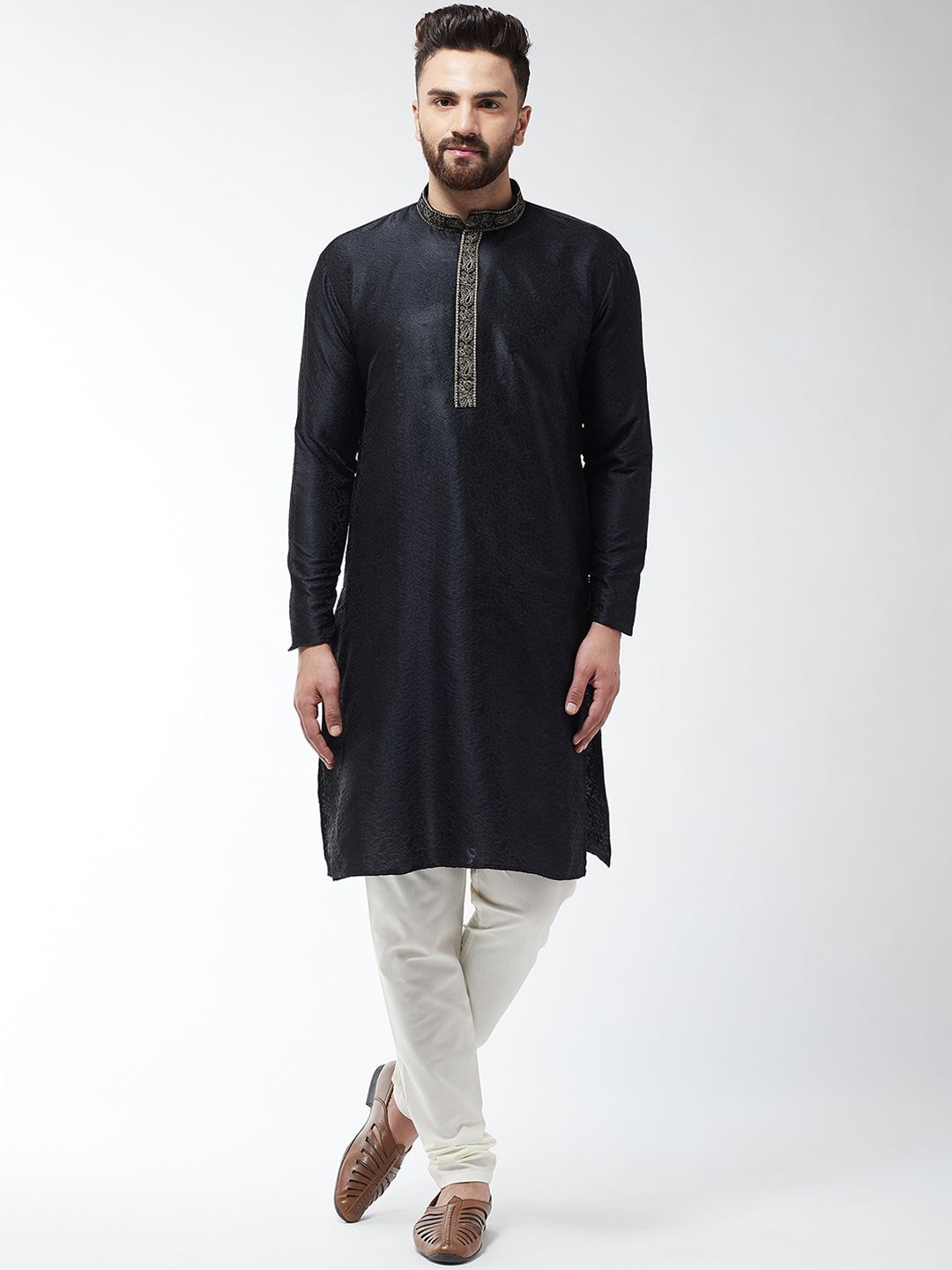 SOJANYA Ethnic Motifs Woven Design Thread Work Kurta