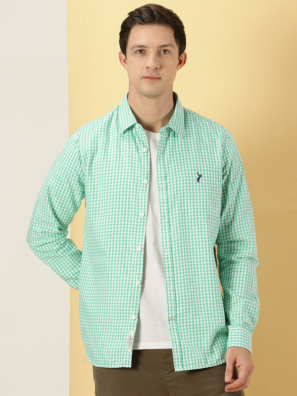 Thomas Scott Micro Checks Classic Slim Fit Cotton Casual Shirt