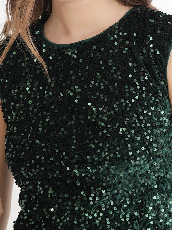 RAREISM Sequinned Embellished Sheath Dress