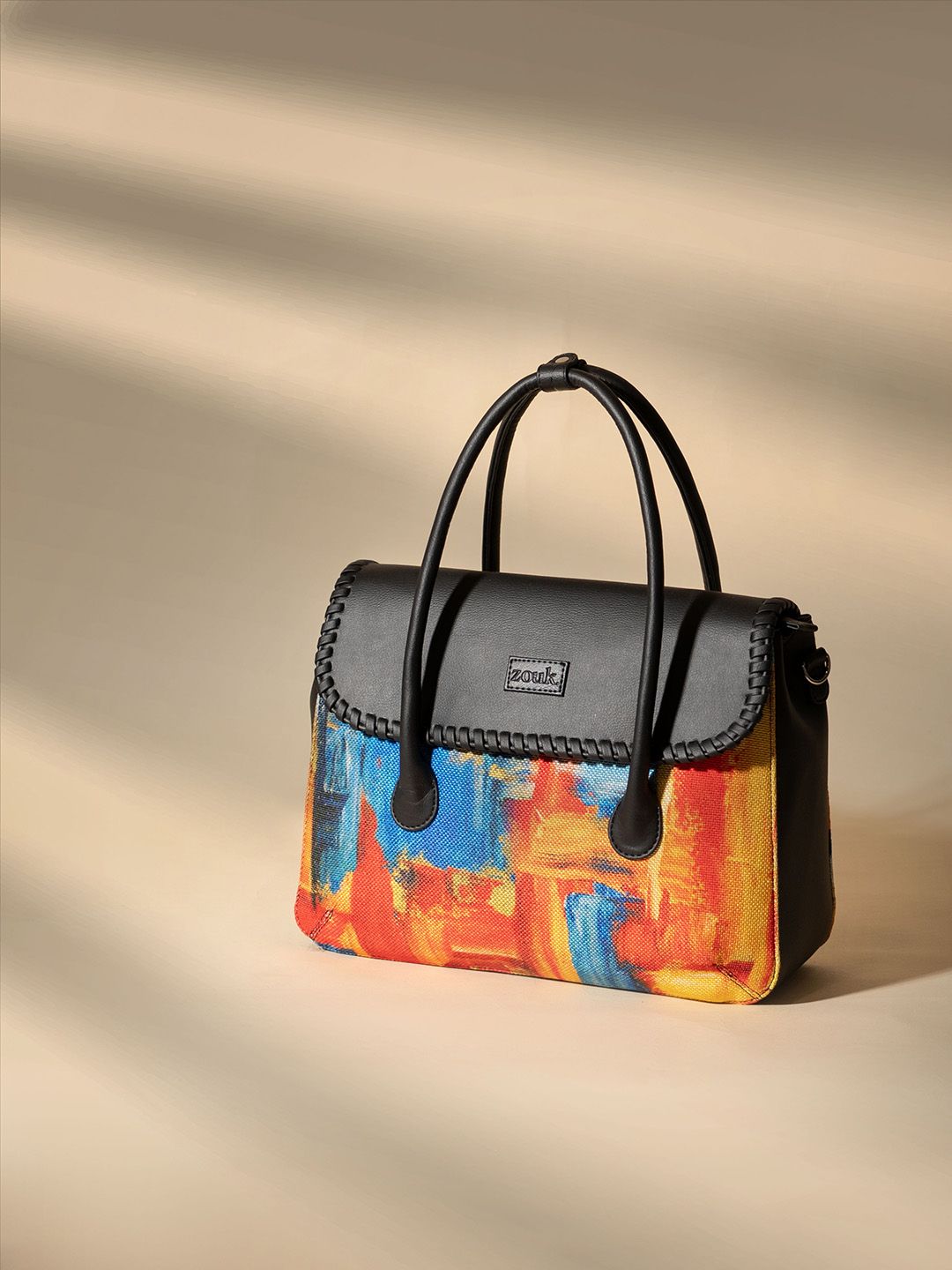 ZOUK Abstract Printed Structured Handheld Bag