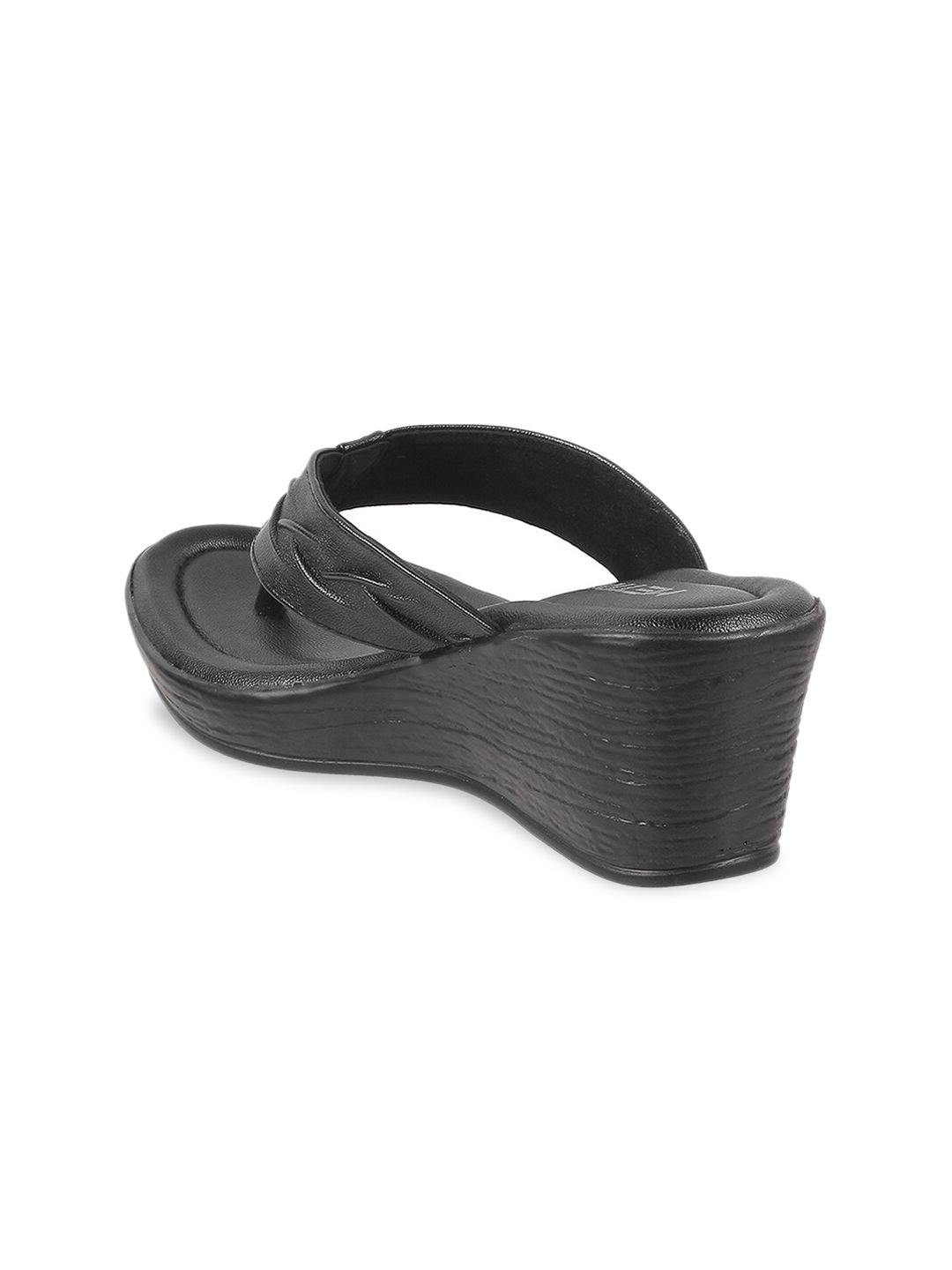 Metro Textured Open Toe Wedge Heels