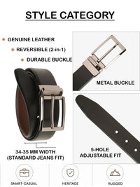 Teakwood Leathers Men Leather Reversible Formal Belt
