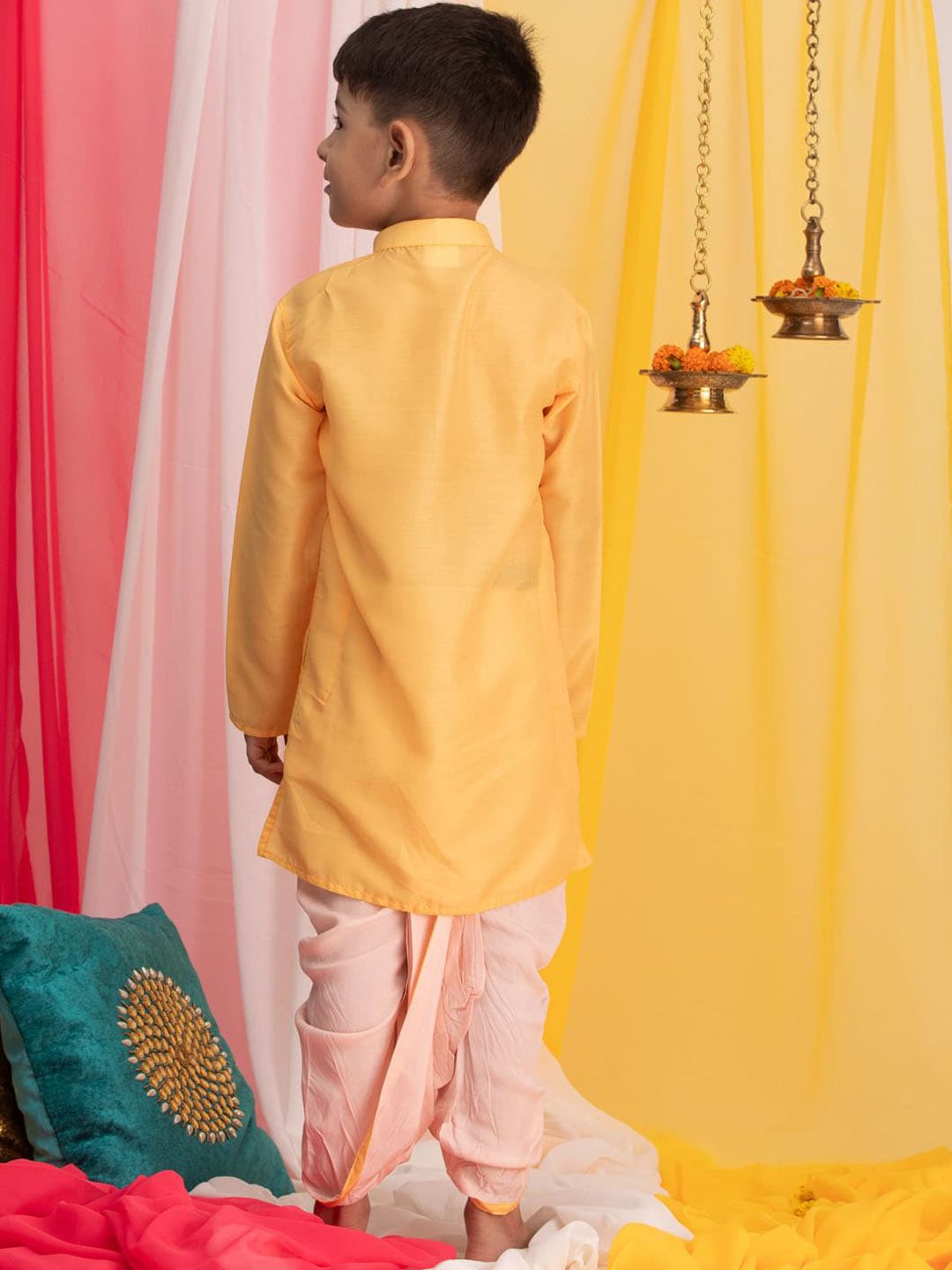 VASTRAMAY Boys Ethnic Printed Regular Kurta With Dhoti Pants