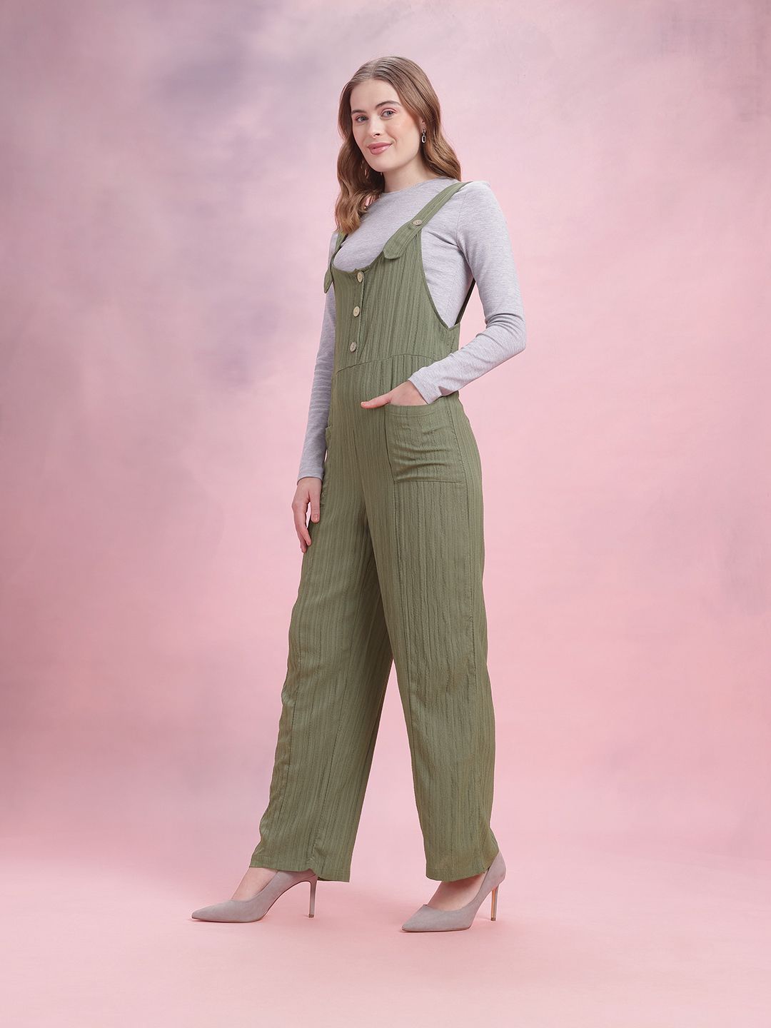 DressBerry Textured Basic Jumpsuit