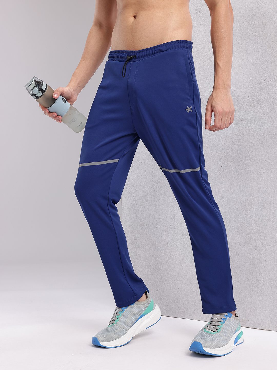 HRX by Hrithik Roshan Men Mid-Rise Rapid-Dry Running Track Pants with Reflective Elements