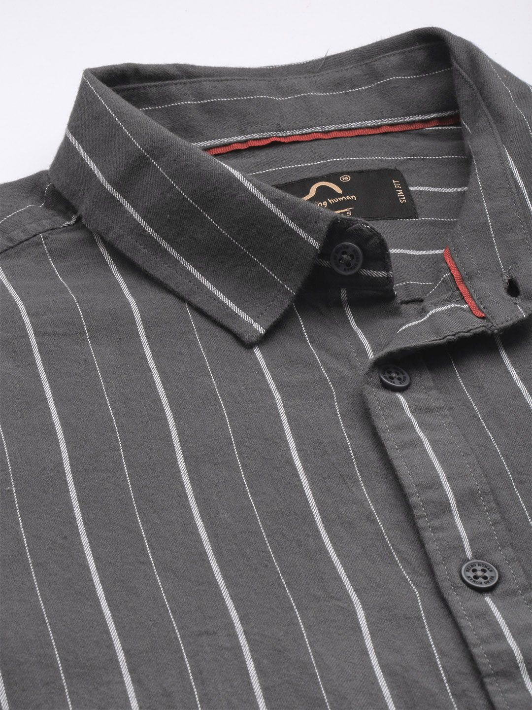 Being Human Pure Cotton Slim Fit Striped Casual Shirt