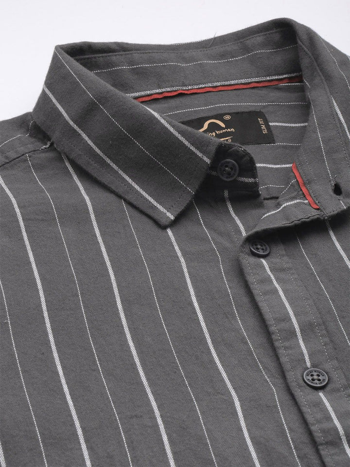 Being Human Pure Cotton Slim Fit Striped Casual Shirt