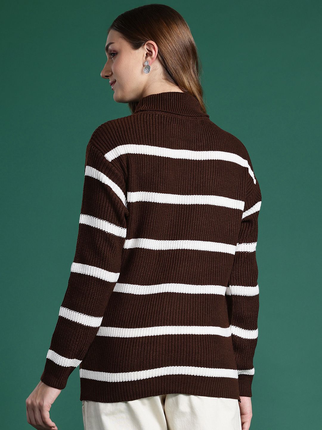 DressBerry Turtle Neck Striped Sweater