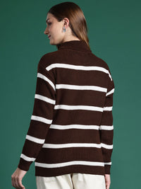 DressBerry Turtle Neck Striped Sweater