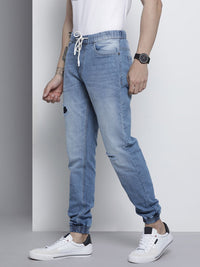 The Indian Garage Co Men Blue Denim Joggers