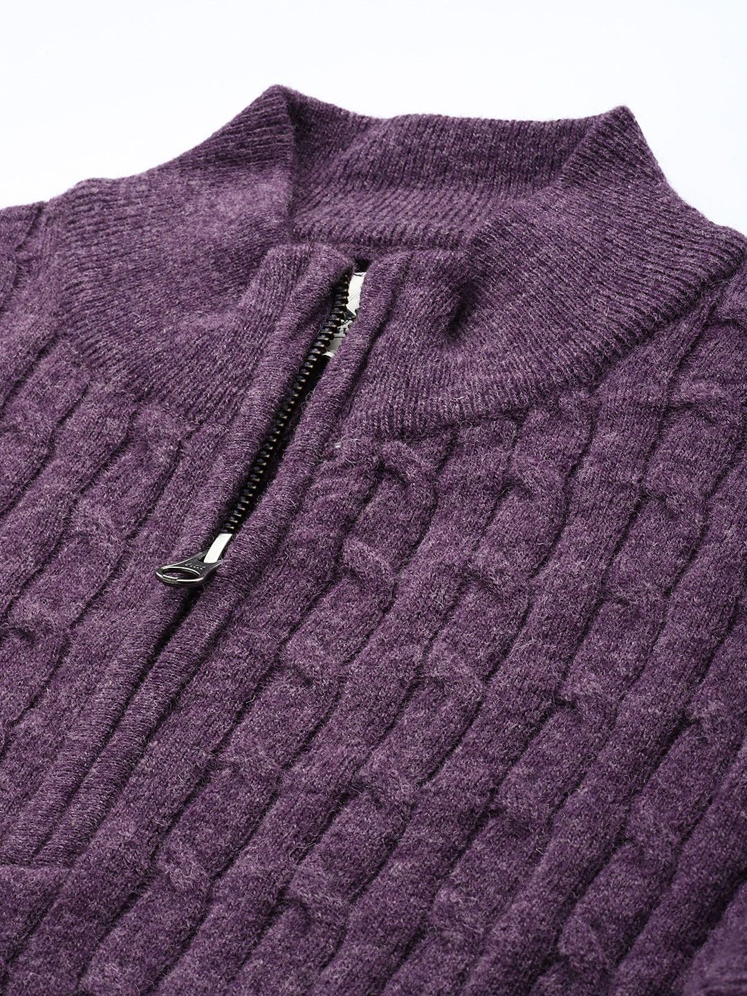 Mr Bowerbird Mock Collar Cable Knit Pullover Sweater