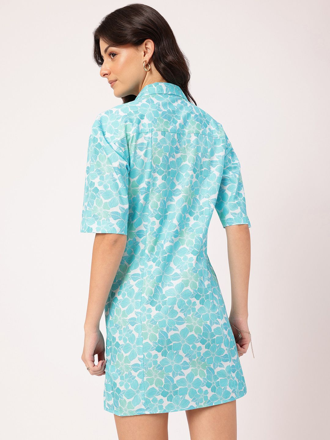 DressBerry Garden Vibes Floral Shirt Mini Dress