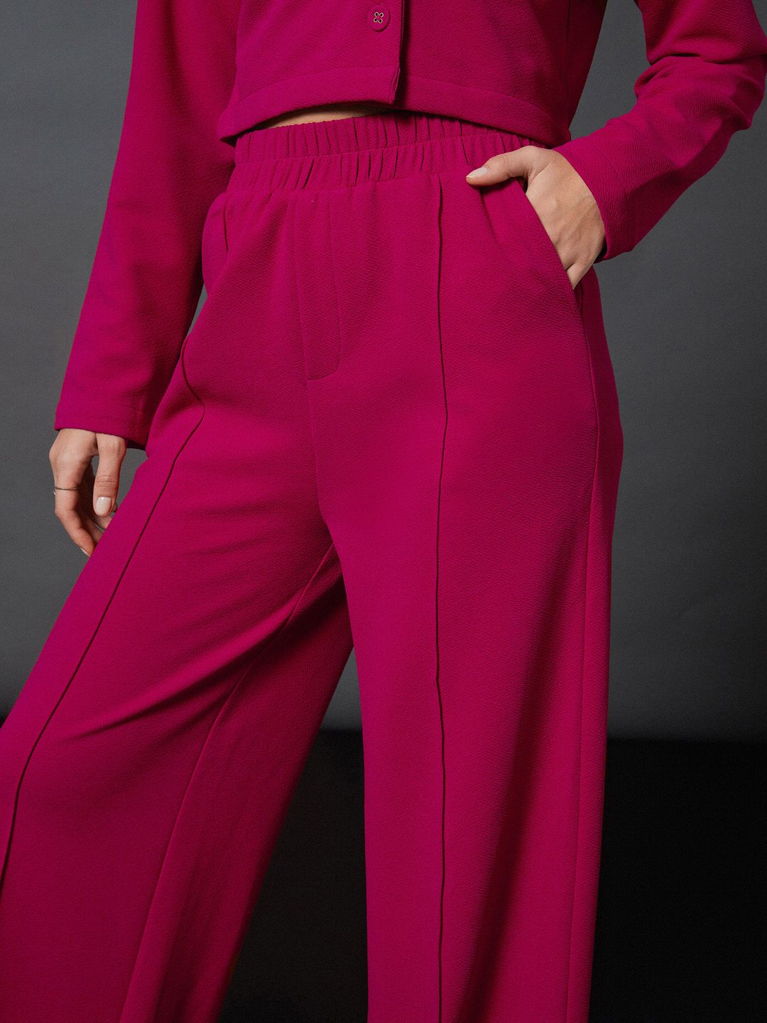 SASSAFRAS worklyf Crop Blazer With Palazzos