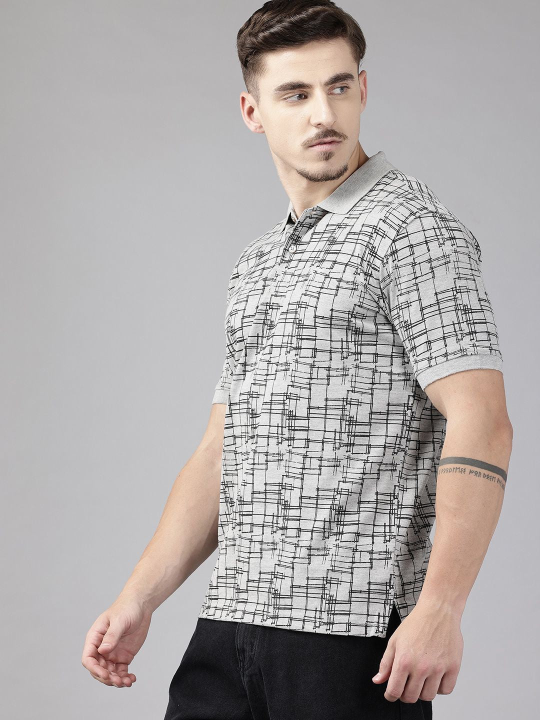 Park Avenue Abstract Printed Polo Collar T-shirt