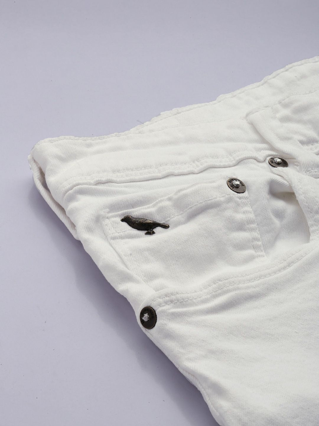Mr Bowerbird Men White Tapered Fit Low Distress Mid-Rise Stretchable Jeans