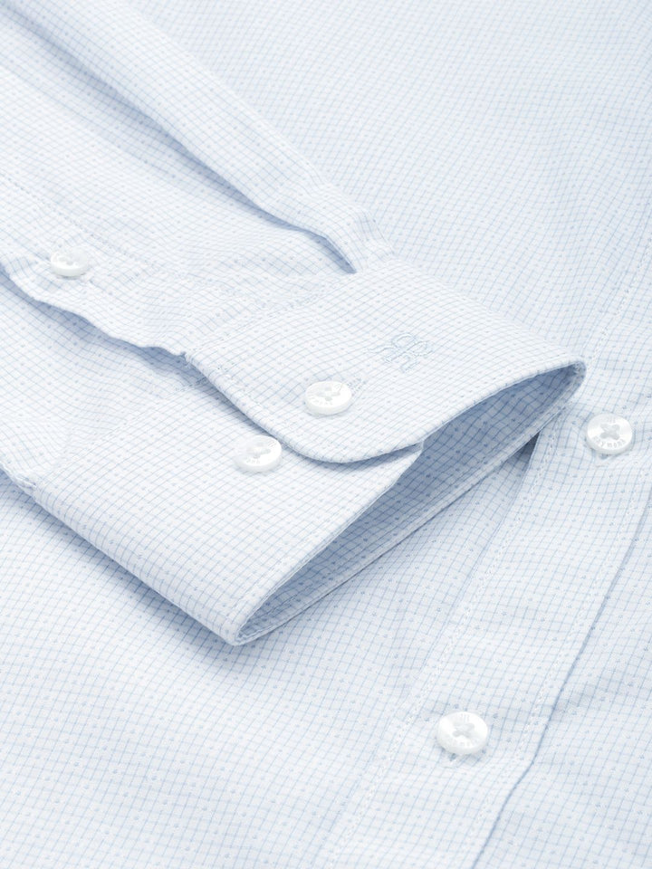 Raymond Pure Cotton Slim Fit Micro Checks Opaque Formal Shirt