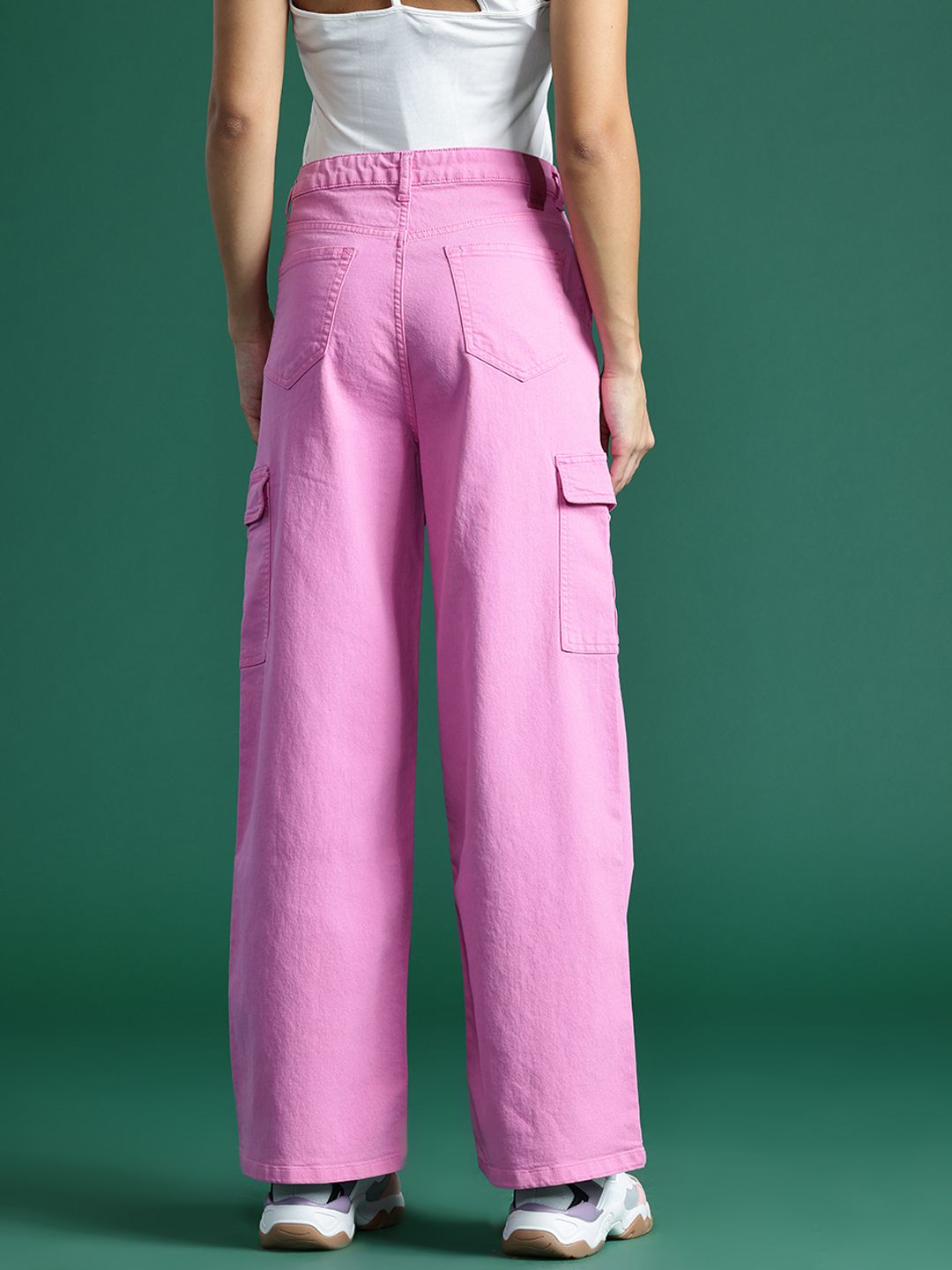 DressBerry Women Straight Fit Stretchable Cargo Jeans