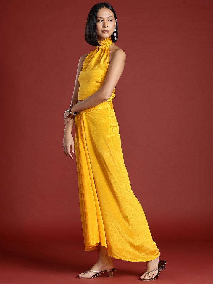 all about you Halter Neck Top With A-Line Pleated Skirt