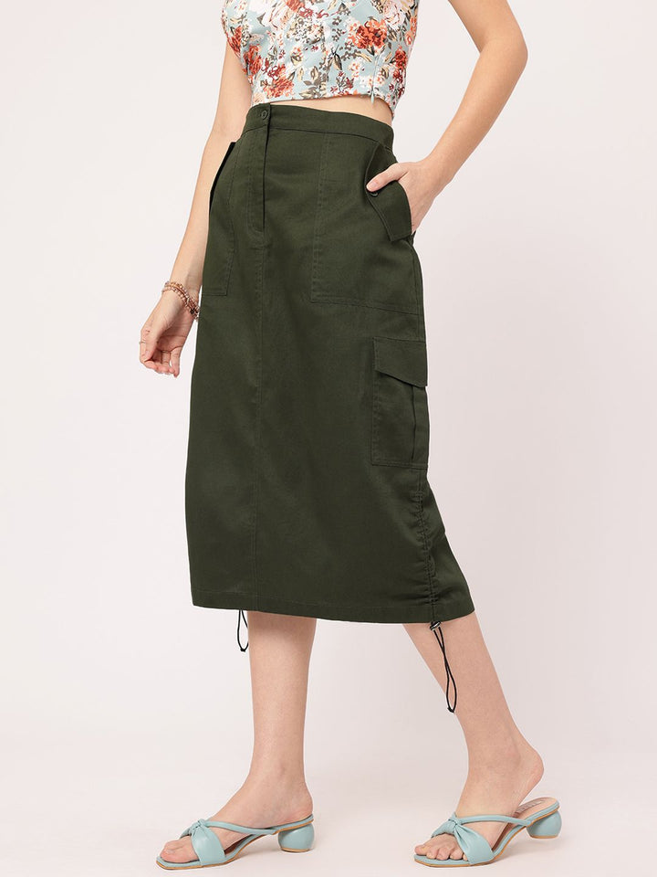 DressBerry Straight Toggle Adjusted Pure Cotton Skirt