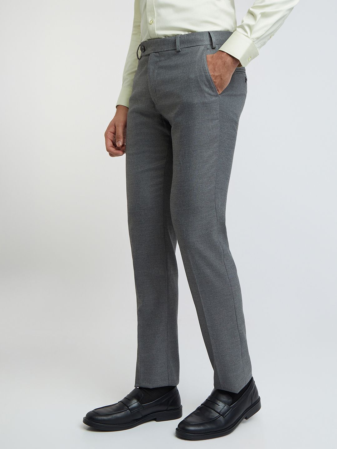 Raymond Men Flat Front Slim Fit Formal Trousers