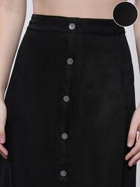 Tokyo Talkies Wrap Midi A-Line Solid Skirts