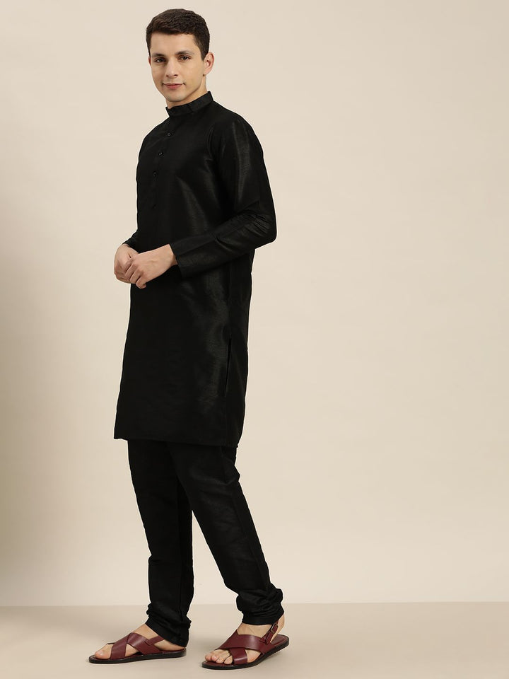 SOJANYA Black Mirror Work Kurta with Churidar