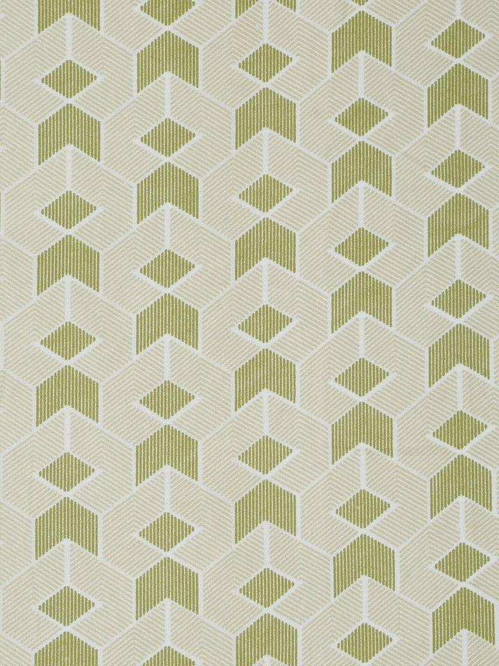 KLOTTHE Olive Geometric Fitted 300 TC King Fine Bedsheet with 2 Pillow Covers-250X220 cm