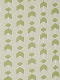 KLOTTHE Olive Geometric Fitted 300 TC King Fine Bedsheet with 2 Pillow Covers-250X220 cm
