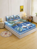 Moda Rapido X KLOTTHE Cadar 400 TC Bunga Biru & Putih dengan 2 Sarung Bantal