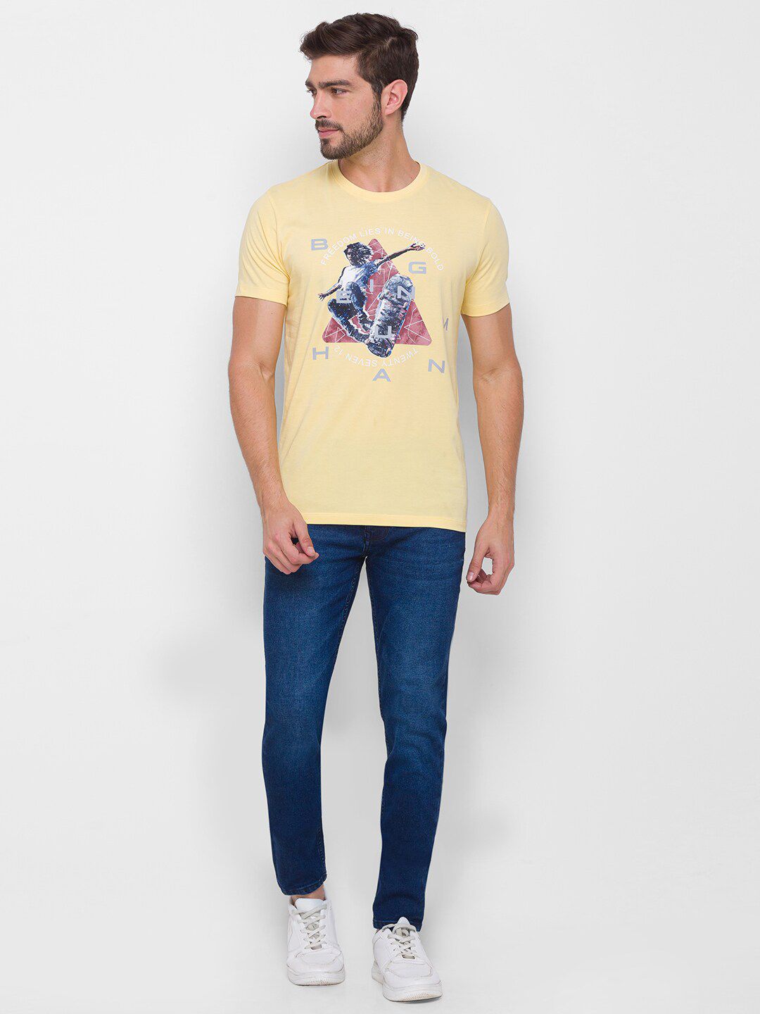 Being Human Men Pure Cotton Printed T-shirt