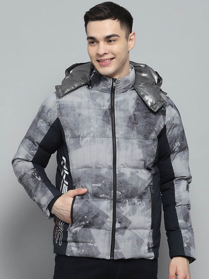 Monte Carlo Men Hooded Colourblocked Casual Lightweight Puffer Jacket