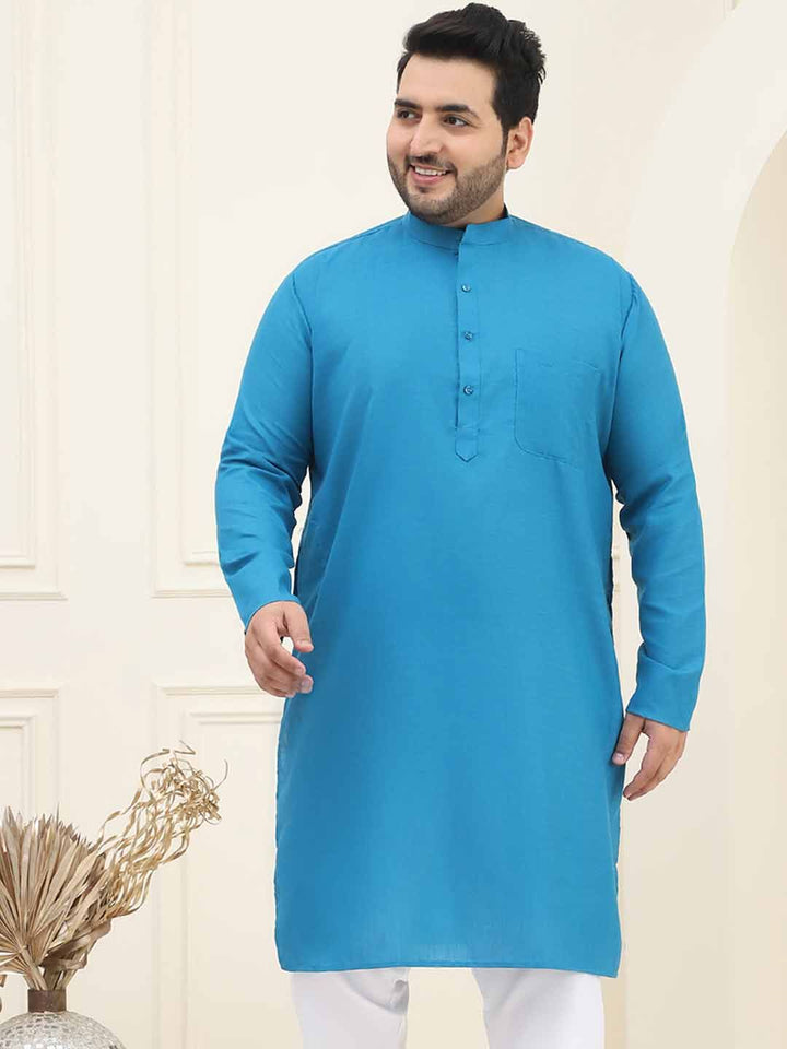 SOJANYA PLUS Mandarin Collar Regular Cotton Straight Kurta