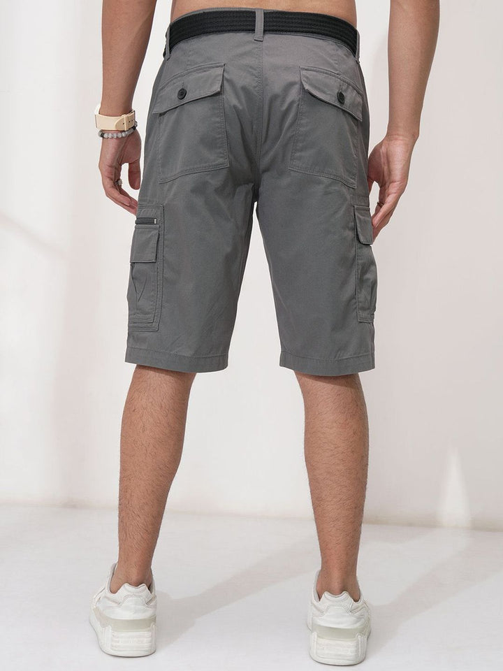 Highlander Men Regular Fit Mid-Rise Cotton Cargo Shorts
