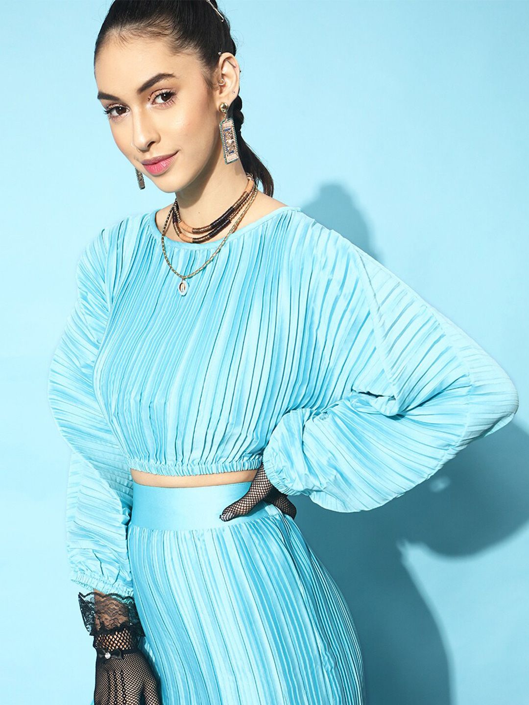 STREET 9 Women Alluring Turquoise Blue Solid Top