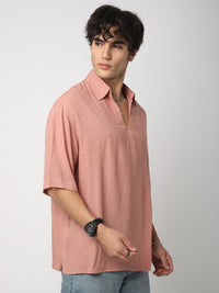 VASTRADO Men Classic Spread Collar Textured Cotton Relaxed Fit Casual Shirt