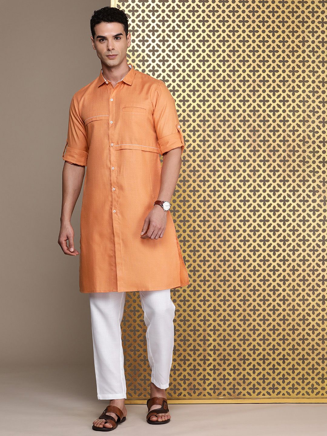 House of Pataudi Men Jashn Pathani Kurta With Trousers