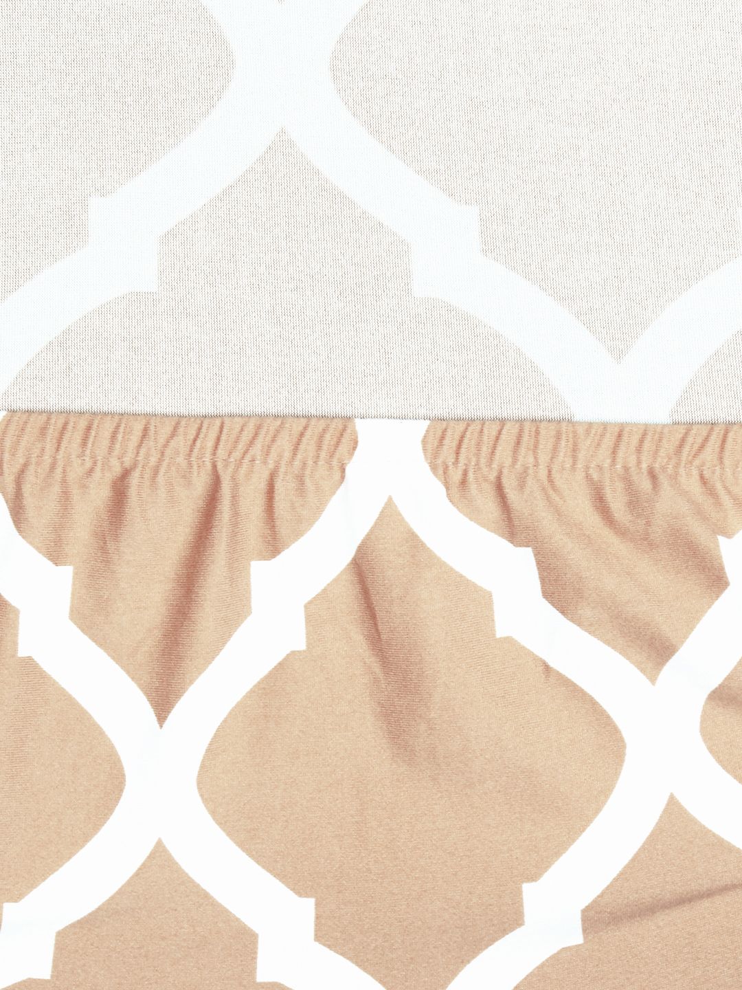Story@home Beige Motif Printed Chair Cover